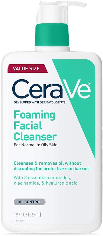 CeraVeフォーミングフェイシャルクレンザー| 19 Fl Oz | 脂性肌のための毎日の洗顔| 無香料