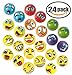 Enenes 24PCS Stress Balls with 6 Colors 6 Funny Faces, 2.5 Inch Squeeze Toys for Stress Relief, Kids Party Favors, Classroom Office Gifts, Assorted Designs