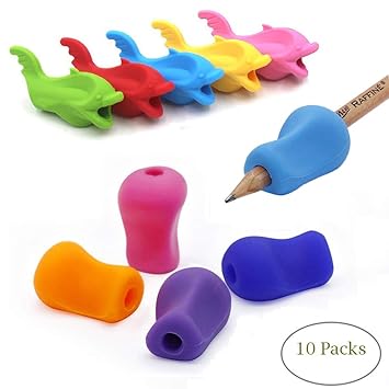 FLYYU - 10 Piezas Soporte de Lápiz, Agarrador de Lápiz, Corrector Escritura Niños y Adultos