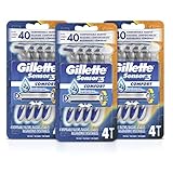 Gillette Sensor3 Men's Disposable Razor, 12 Count