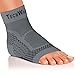 TechWare Pro Ankle Brace Compression Sleeve - Relieves Achilles Tendonitis, Joint Pain. Plantar Fasciitis Foot Sock with Arch Support Reduces Swelling & Heel Spur Pain. (Gray, XXL)