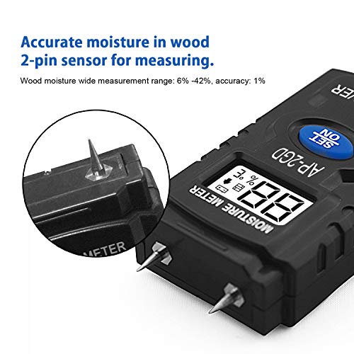 Digitaler Feuchtigkeitsmessgerät, Pin-Typ Vochtmeters Vochtindicator Feuchteindikator Holzfeuchtemessgerät Feuchtigkeits… – Bild 3