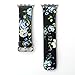 YOSWAN Bracelet for Apple Watch, National Black White Floral Printed Leather Watch Band 38mm 42mm Strap for Apple Watch Flower Design Wrist Watch Bracelet, 38mm, Black/Green Flower