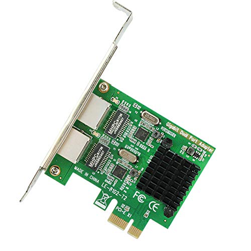 Ziyituod Gigabit Network Card, RJ45 2 Port Ethernet Card, PCI Express Network Interface Card, 10/100/1000Mbps, Dual Port with Realtek RTL8111 Chipset, Support Windows XP/7/8/10,Linux,NAS(No Software)
