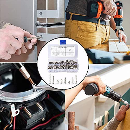 LEBENSWERT Schrauben Set 960 Stk, Selbstschneidende Schrauben Sortiment Set Box M2 x (4 mm - 20 mm), Kohlenstoff… – Bild 6