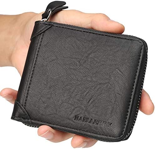 Xennos Wallets - Baellerry Zipper for Men Wallet Male Purse Walet Partmone Kashelek Portmann Vallet Klachi Money Bag Baellery Kashelki Partmane - (Color: Black)