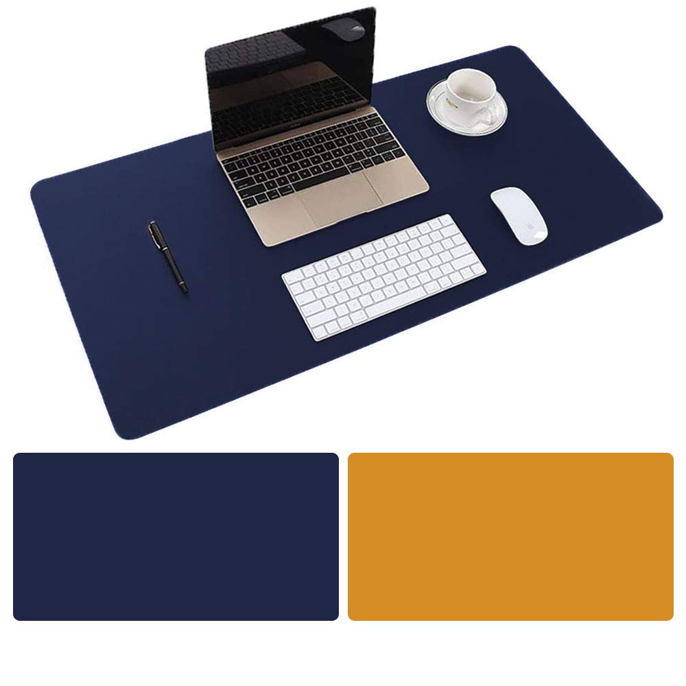 U BrandsMouse Pad Large Size 31.4 * 15.7 * 0.06 inch Double Sided Color Desk Pad with PU Leather XXL Mousepad for Laptops/Computers Work Gaming Office Home （Royal Blue/Deep Orange）