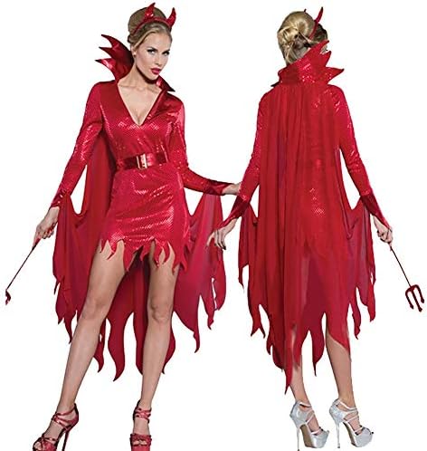 Sexy Angel Devil Costumes Women Halloween Ghost Bride Witch Demon Vampire Game Uniform Costume Party Dress