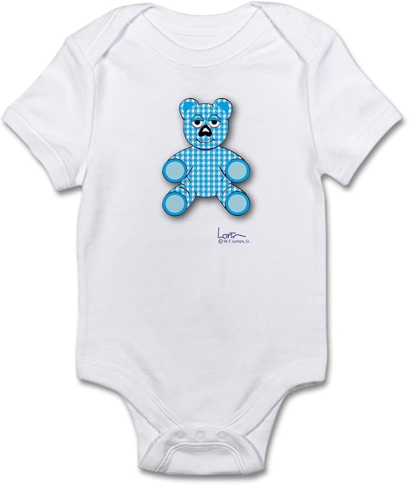 CafePress Onesie Blue Gingham Teddy Bear Baby Bodysuit Amazon.co.uk