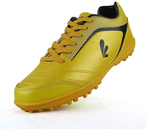 Boy's Athletic Light Weight Lace Up Indoor Sport Cleats Football Shoes (Little Kid/Big Kid) (4.5M, Golden)