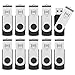 10 X MOSDART 16GB Bulk USB 2.0 Flash Drives Swivel Thumb Drives Zip Drive Memory Stick with Led Indicator,10 Pack Black primary