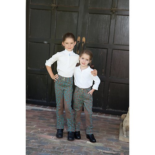 Huntley Equestrian Daisy Clipper Children's Horse Shoe Riding Pants, Brown, 10