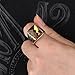 MASOP Stainless Steel Fashion Yellow Topaz Color Rhinestone Crystal Ring for Men and Women
