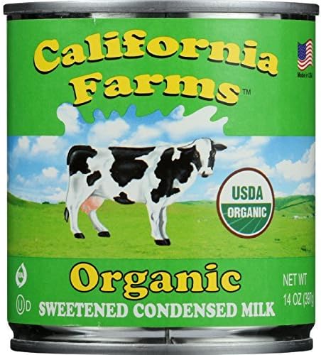 California Farms Condensed Milk - Organic - Sweetened - 14 oz - case of 24 - 95%+ Organic - - - - - by California Farms