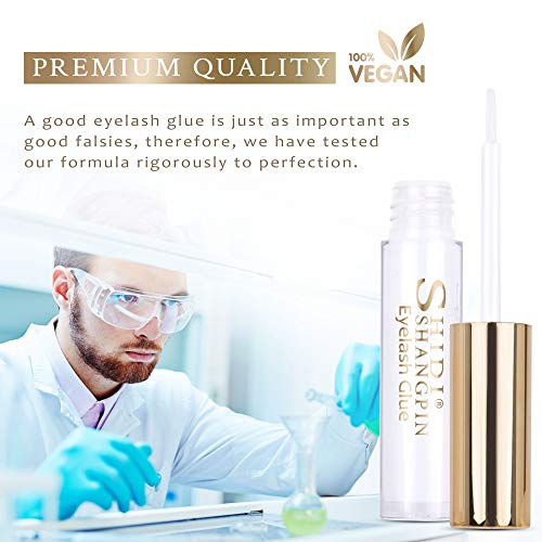 Eyelash Glue 5ml, Eyelash Adhesive Extra Strong Clear Adhesive for False, Strip, Mink Eyelashes, Hypoallergenic, Gentle & Safe for Sensitive Eyes