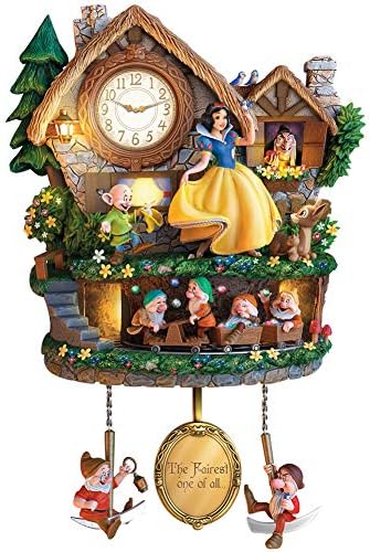 GALLERY MARKETING GROUP Disney Snow White Hidden Treasure Cuckoo Clock - Handcrafted Resin Timepiece