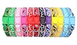 YOY 12 pcs/Set Soft Nylon Puppy Whelping ID Collars - Adjustable Reusable Washable Baby Dog ID Bands Pet Identification for Breeders, Neck 8" - 13"