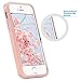 ULAK iPhone 5S Case, iPhone 5 Case,iPhone SE Case, Slim Fit Protection Case Hybrid Scratch Resistant Hard Back Cover Shock Absorbent TPU Bumper Protective Case (Pink Marble)