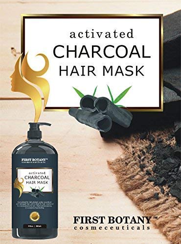 Activated Charcoal Hair Mask, 9 fl. oz. Restorative Hair Mask, Deep Conditioner for Damaged & Dry Hair, Promotes Natural Hair Growth, Nourishes Scalp, Removes Residue Buildup, Detangler& Sulfate Free