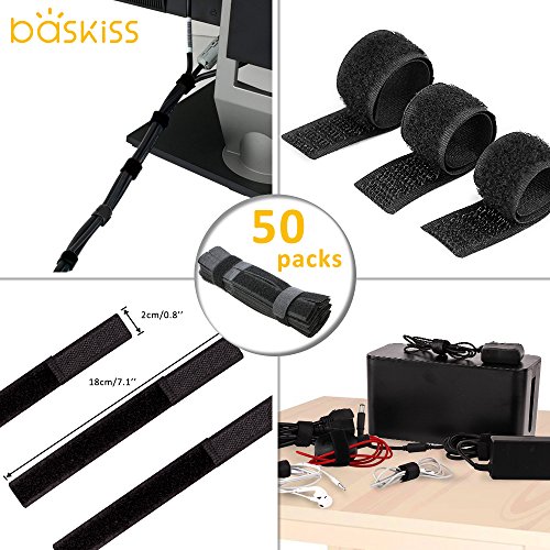 [Set of Three] Cable Management Boxes Organizer, 50 Wire Ties, Large Storage Holder for Desk, TV, Computer, USB Hub, System to Cover and Hide & Power Strips & Cords - Thumbnail 5