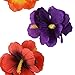 Sumind Hair Flowers Hawaiian Hairclips Flower Hair Clips for Costume Party Decoration Supplies, 6 Colors, 12 Pieces