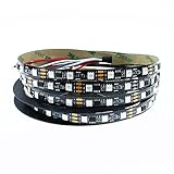 Aclorol WS2811 Addressable LED Strip 5050 RGB 5m 300LEDs Flexible Rope Light Dream Color Non-Waterproof Black PCBDC 12V