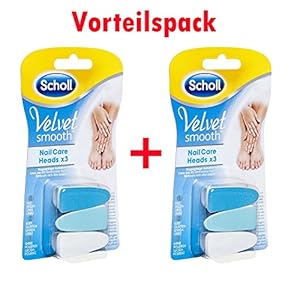 Scholl velvet smooth electronic nail care system refill, file (pack of 2) of each 3 attachments.