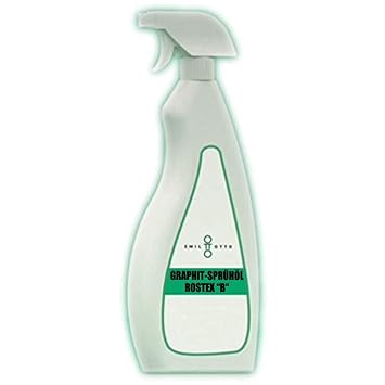 GRAPHIT-SPRÜHÖL/Graphit Öl ROSTEX'B', Sprühflasche mit 500 ml (nachfüllbar), Graphit-Rostlöser mit Molybdändisulfid, starke K