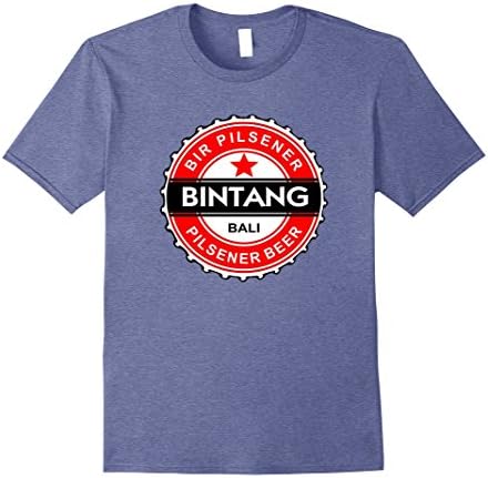 Mens Bir Bintang Souvenir from Bali Tshirt make Bali Strong Large Heather Blue