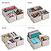 mDesign Soft Fabric Dresser Drawer and Closet Storage Organizer for Kids/Toddler Room, Nursery, Playroom, Bedroom - Chevron Zig-Zag Print - Organizing Bins in 2 Sizes - Set of 6 - Taupe/Natural