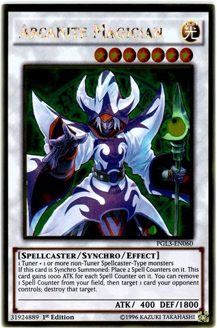 Yu-Gi-Oh! - Arcanite Magician (PGL3-EN060) - Premium Gold: Infinite Gold - 1st Edition - Gold Rare