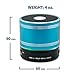 Turcom TS-451 Mini Blue Wireless Bluetooth Speaker 360 Degree Sound Enhanced Bass Hands Free 5 Hour Playtime Audio Player, LED Light Strip, and Radio
