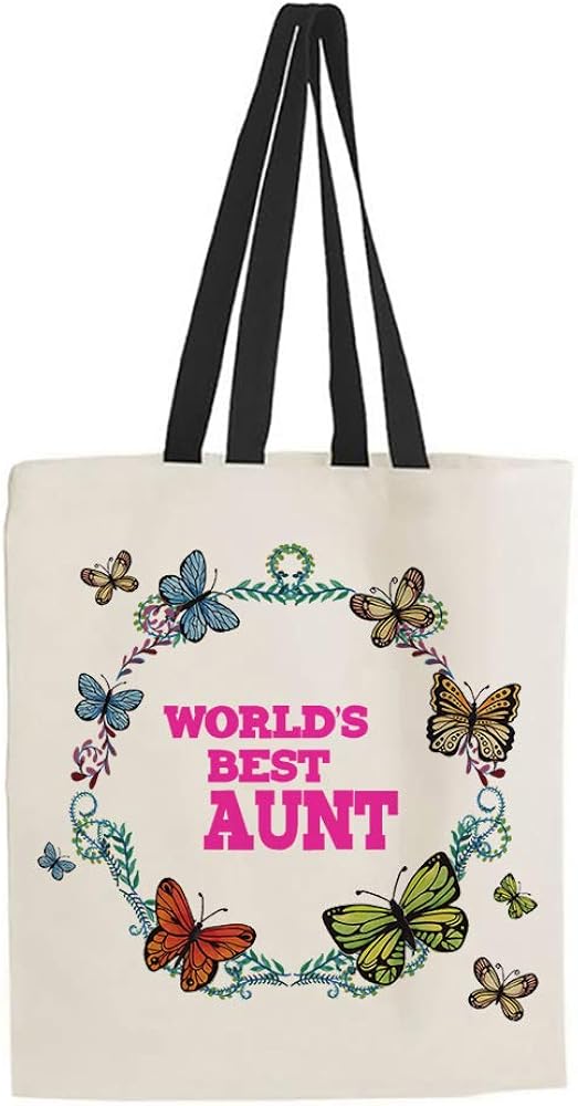 World's Best Aunt/Auntie Funny Gift Tote Bag Cotton Shopping Bag
