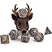 UDIXI Polyhedral DND Dice Sets Shimmer Gold Foil Dice for Dungeons and Dragons Pathfinder RPG MTG Table Gaming Dice - Gray