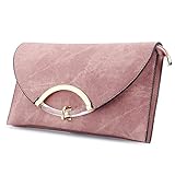 SSMY Women Leather Evening Clutch Bag Shoulder Handbag Messenger Envelope Bags with Adjustable Strap