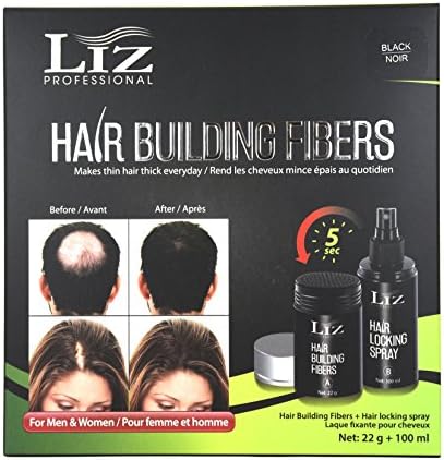 Liz Professional Hair Building Fiber Hair Loss Treatment For Men and Women Black/Noir
