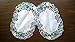 Doily Boutique Place Mats Set of 2 with a Blue Rose on Ivory Material Size 11 x 17 inches