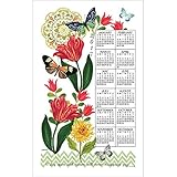 2017 Floral Fantasy Jennifer Brinley Linen Calendar Towel (F3340)