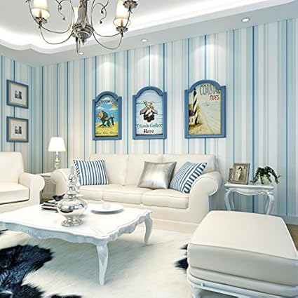 Cczxfcc Rayas Azules Clásicos Frescos Del Mediterráneo La Protección
