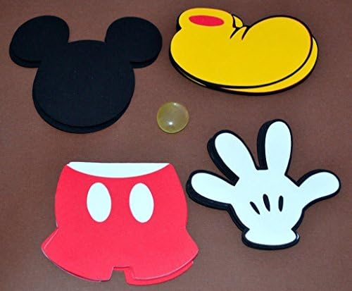 Mickey Mouse themed set of 20 3" Die cuts great for favor tags and scrapbooking.