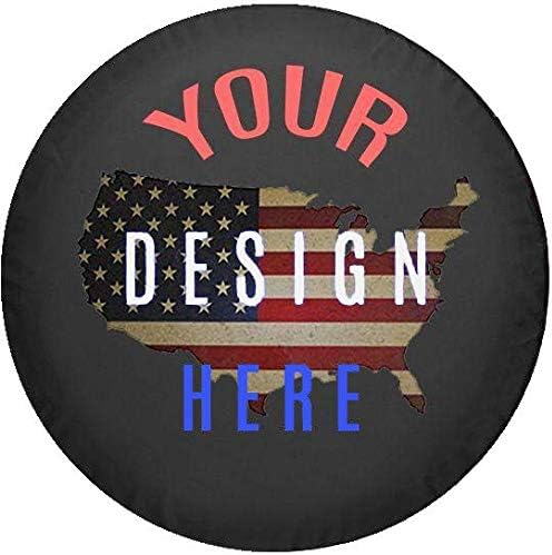 American Unlimited Custom Spare Tire Cover You Design Full Color Personalized Tire Cover (285/75r17) fits Size 33 Inch, Black