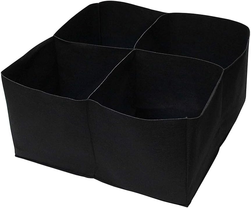 SUREH 2PCS Fabric Raised Garden Bed for Vegetables Flowers 4 Divided Grids Raised Vegetable Planter Bed Square Garden Growing Bags Aeration Fabric Potato Tomato Planter Pots - Image 3