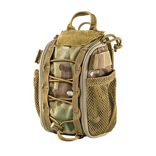 OneTigris Empty IFAK Pouch 8" x 5" MOLLE Trauma Bag with Carry Handle and D-Ring for Camping Hunting Hiking Wilderness Car Home Office Sports (Multicam - Basic Version)