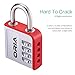ORIA Combination Lock, 4 Digit Padlock, Gym or Travel Lock, with Water Proof & Plated Steel Material Design for School, Travel Baggage, Case, Sport Locker, Toolbox, Storage (Set of 2 Pack, Silver/Red)