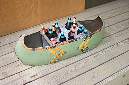 RECYCLED METAL CANOE PLANTER/COOLER