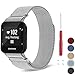 C2D JOY for Garmin Forerunner 35 Replacement Bands - Milanese Stainless Steel Bands for Garmin Forerunner 35 with Unique Magnet Lock, Black(5.0-7.0IN)
