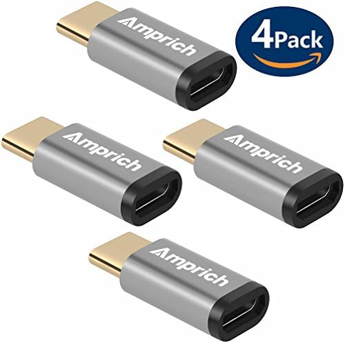 USB Type C Adapter,Aluminum USB C to Micro USB Convert Connector with 56K Resistor Data Syncing and Fast Charging for Galaxy Note8 S8 S8Plus MacBook,Nintendo Switch LG G5 G6 Nexus 6P and More 4Pack