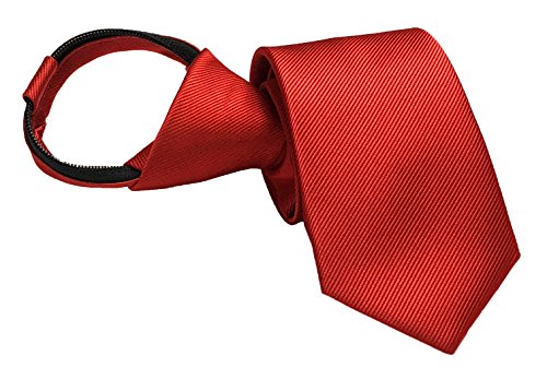 Mens Big Boys Narrow Hot Red Zipper Ties Solid Neckties Best Gift for Boyfriend