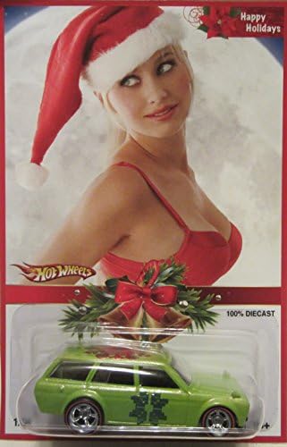 Hot Wheels CUSTOM '71 DATSUN 510 WAGON "Happy Holidays" Real Riders Rubber Wheels Collectible Die Cast Model Car 1:64 Scale Limited Edition 1 of 25 Made!!!