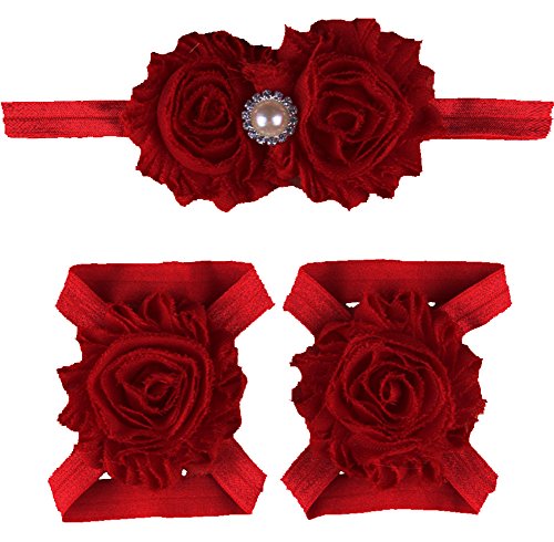Ld dress 2017 lovely baby girl foot flower + headband(2…